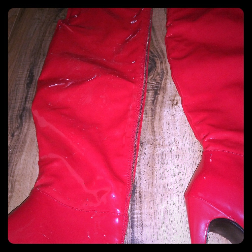 Red Patent Leather Boots